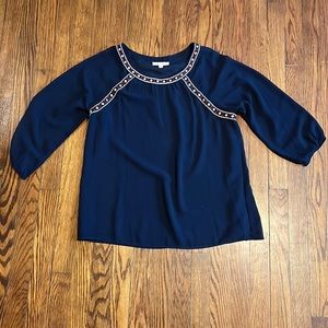 Skies are Blue - Navy Blue Blouse - Medium